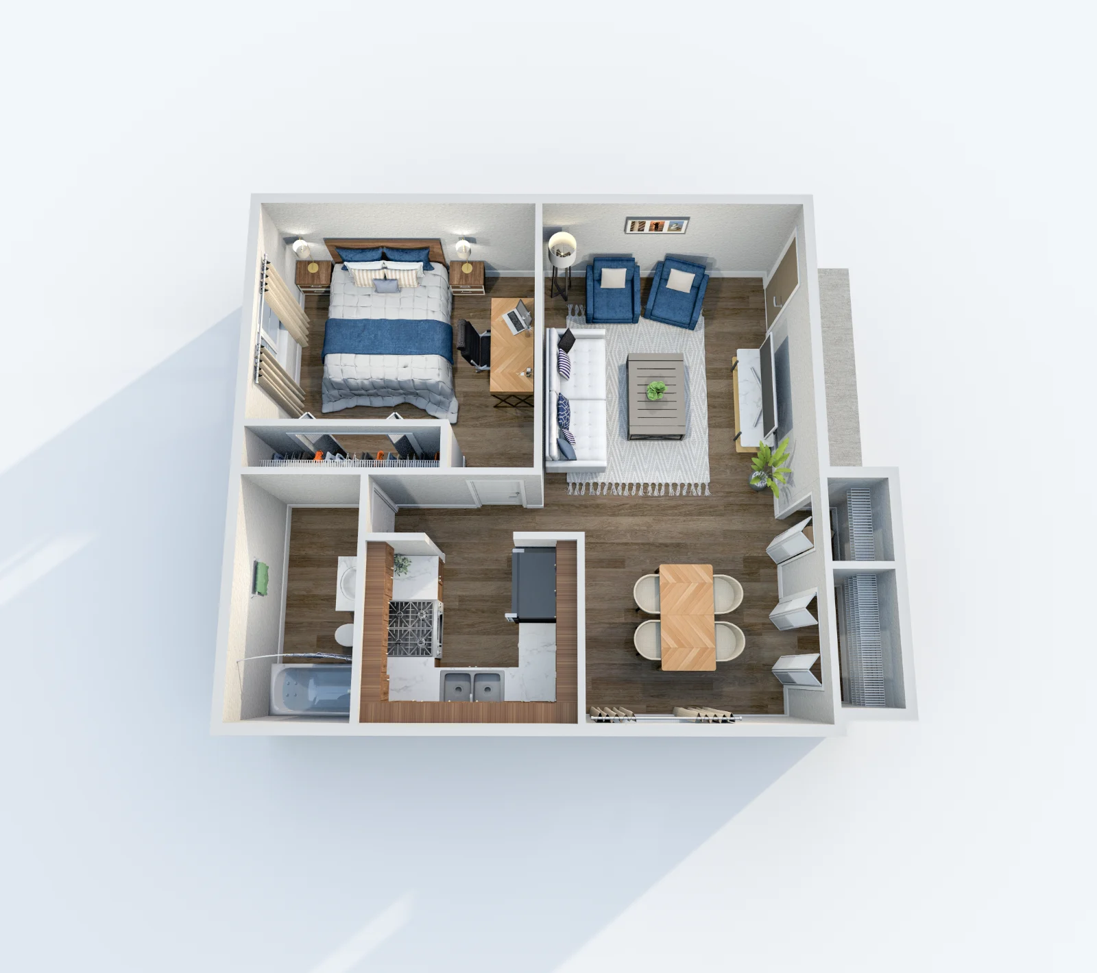 Catalina — floor plan, Plan A3 · 1 bed · 1 bath · 700 sq ft