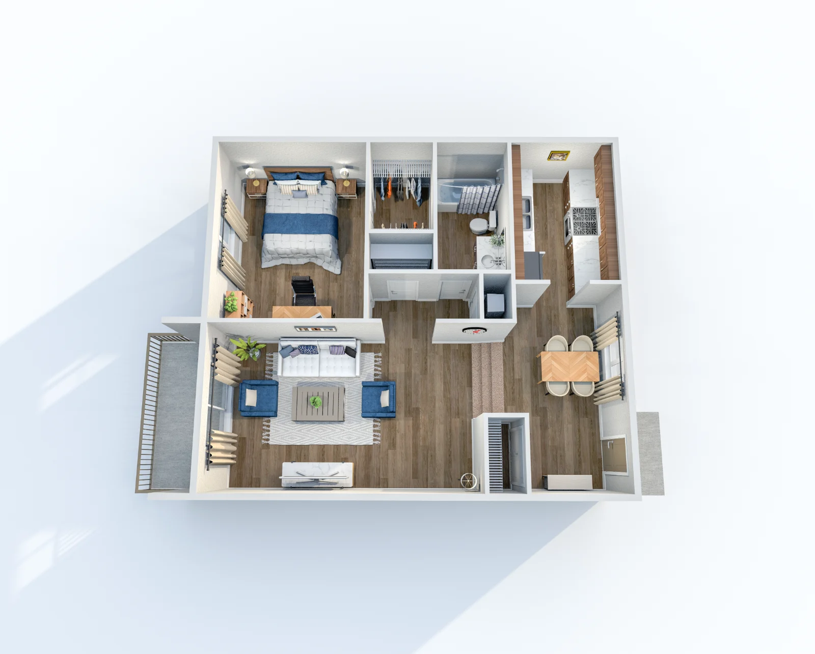 Catalina — floor plan, Plan A4 · 1 bed · 1 bath · 710 sq ft