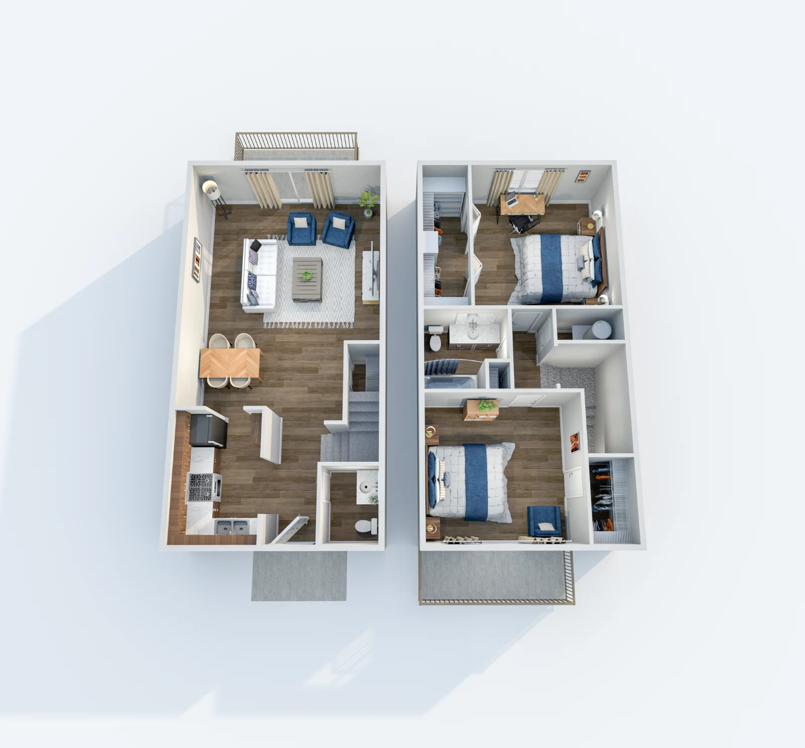Catalina — floor plan, Plan B5 · 2 bed · 1.5 baths · 1,095 sq ft