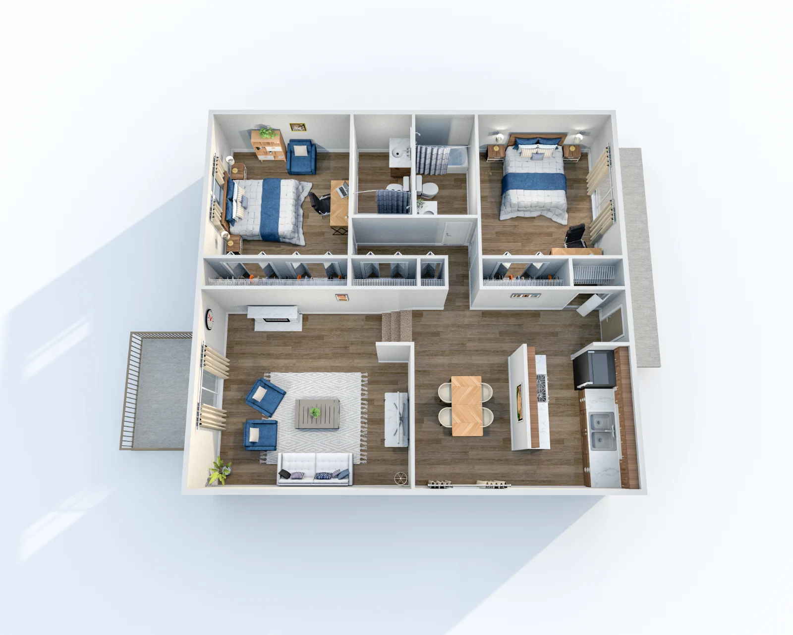 Catalina — floor plan, Plan B6 · 2 bed · 2 baths · 1,140 sq ft